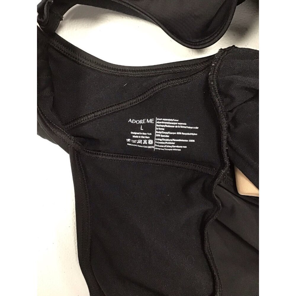Adore Me One Piece Swimsuit Alaine Contour Black Large Bathing Suit Open 🩶 - Picture 3 of 3